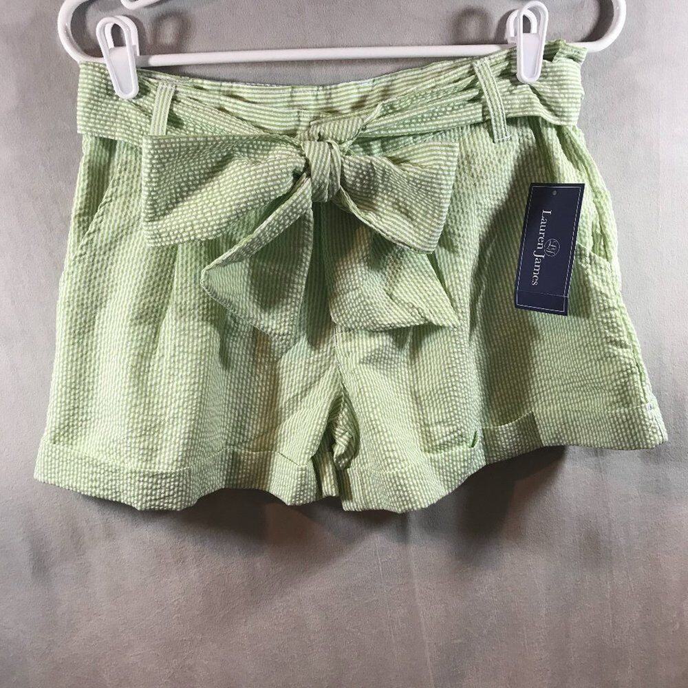Lauren James Bow Shorts Derby Green Size Medium